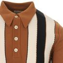 SKA & SOUL 60s Mod Texture Stripe LS Knit Polo (G)
