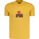 ska and soul mens ariola records logo bob marley 1970s crew neck tshirt mustard yellow