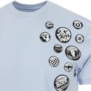 SKA & SOUL Retro Mod Badge Print T-shirt (Sky)