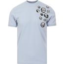 SKA & SOUL Retro Mod Badge Print T-shirt (Sky)
