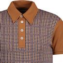 Ska & Soul Houndstooth Spearpoint Knit Polo Tan