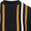SKA & SOUL 60s Mod Stripe Knitted T-shirt (Navy)