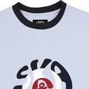 SKA & SOUL Mod Target Pop Art Logo Ringer Tee SKY