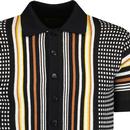 Ska & Soul Jacquard Mod Stripe Cardi Polo Shirt B