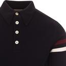 SKA & SOUL 60s Mod Racing Stripe Knit Polo Shirt N