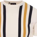 SKA & SOUL 60s Mod Stripe Knitted T-shirt (Ecru)