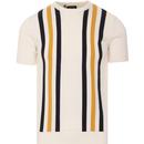SKA & SOUL 60s Mod Stripe Knitted T-shirt (Ecru)