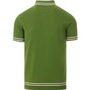 SKA & SOUL Mod Bold Tipped Cable Knit Polo (Green)