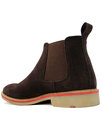 Retro 60s Mod Suede Tipped Colour Chelsea Boots DB