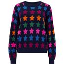 Sugarhill Brighton Annalee Multi Coloured Stars Jumper in Navy K0840