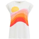 Sugarhill Brighton Chrissy Relaxed Tank Tee in White/Sunset Waves T0893