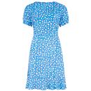 Sugarhill Brighton Amoret Retro Summer Dress in Blue Rainbow Leopard