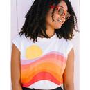 Chrissy Sugarhill Sunset Waves Relaxed Tank Tee OW