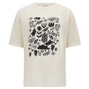 Sugarhill Brighton Kinsley Folk Floral Print T-Shirt in Off White/Black T0904