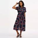 Leigh Sugarhill Retro Racer Black Midi Shirt Dress