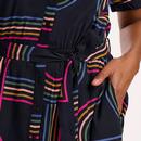 Leigh Sugarhill Retro Racer Black Midi Shirt Dress