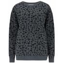 Sugarhill Brighton Noah Retro 80s Leopard Print Sweatshirt in Charcoal