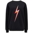 Sugarhill Brighton Noah Retro Metallic Lightning Bolt Sweatshirt in Black