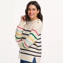 Rebecca Sugarhill Button Detail Stripe Jumper (OW)