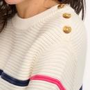 Rebecca Sugarhill Button Detail Stripe Jumper (OW)