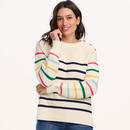 Rebecca Sugarhill Button Detail Stripe Jumper (OW)