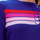 Rita SUGARHILL Retro Racing Hearts Knitted Jumper