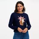 Rita Sugarhill Retro 80s Intarsia Star Cat Jumper