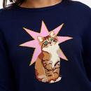 Rita Sugarhill Retro 80s Intarsia Star Cat Jumper