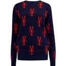 Sugarhill Brighton Rosie Lobster Knit Jumper in Navy