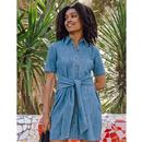 Talitha Sugarhill Retro 70s Denim Mini Shirt Dress