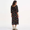 Zinnia Sugarhill Cowgirl Print Shirred Midi Dress