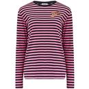 Sugarhill Brunswick Leaping Tiger Striped Top in Black Pink T0836