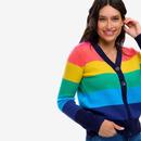 Izzy Sugarhill Rainbow Stripes V-neck Cardigan 