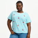Maggie SUGARHILL Cherry Embroidery Stripe T-shirt