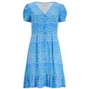 Sugarhill Brighton Marigold Tea Dress in Ditsy Star Stripe Blue D1127