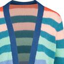 Yvette SUGARHILL Retro  Rainbow Stripes Cardigan 