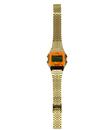 TIMEX 80 Retro 1980s Goldtone Watch w/Orange Lens