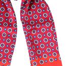 Tootal Retro Mod Bordeaux Circle Border Silk Scarf