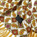 Tootal Golden Diamond Paisley Fringed Rayon Scarf 