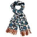 TOOTAL Double Paisley Fringed Mod Rayon Scarf (OB)