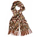 Tootal 60s Mod Elaborate Paisley Silk Scarf in Apricot TV4910 200