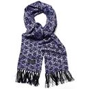 Tootal 1960s Mod Rayon Paisley Scarf in Purple TB8201 