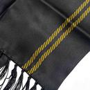 Tootal Retro Motif Border Fringed Silk Scarf Black