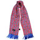 Tootal Barberry Paisley 1960s Mod Silk Scarf with Fringe