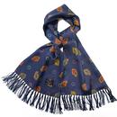 Tootal Polka Dot Paisley Silk Scarf in Navy TV5911 058