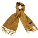 TOOTAL Retro 60s Mod Silk Floral Scarf in Gold 