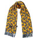 TOOTAL Retro Mod 60s Paisley Rayon Scarf in Yellow