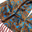 Tootal Retro Mod Bronze Paisley Design Silk Scarf 