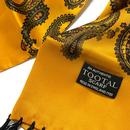 Tootal Retro Mod Gold Paisley Border Silk Scarf 