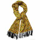Tootal Spider Spindle Vinyl Records Print Silk Scarf in Golden Ochre